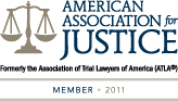 Logo Recognizing Dover Law Firm's affiliation with American Association for Justice
